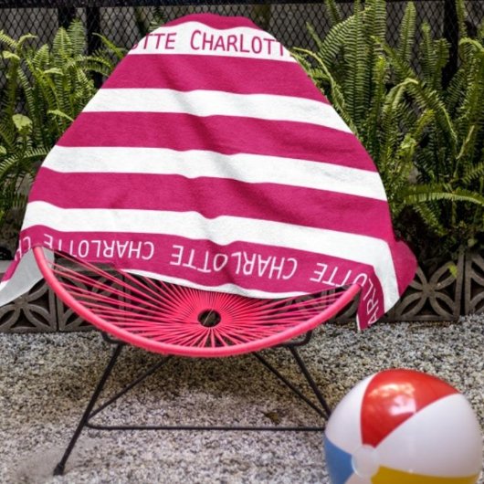 Gepersonaliseerde klassieke gestreepte strandlaken