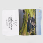 Gepersonaliseerde klassieke golfclub naam en foto golfhanddoek (Horizontaal)