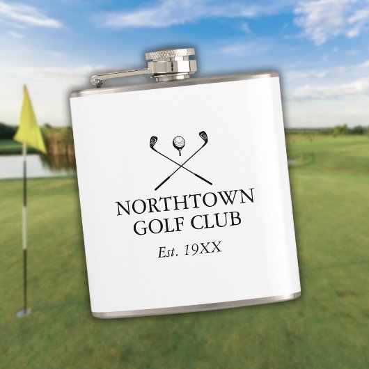 Gepersonaliseerde klassieke golfclubnaam heupfles