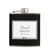 Gepersonaliseerde Klassieke Huwelijk Eenvoudige Bo Heupfles (Voorkant)