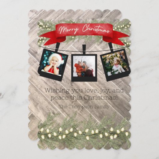 Gepersonaliseerde klassieke kerst Kaart (Voorkant / Achterkant)