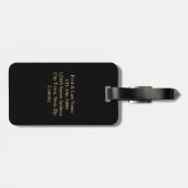 Gepersonaliseerde klassieke monogram zwart bagagelabel (Achterkant horizontaal)