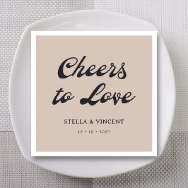 Gepersonaliseerde klassieke 'Proost op Liefde' bru Servet