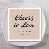 Gepersonaliseerde klassieke 'Proost op Liefde' bru Servet