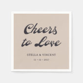 Gepersonaliseerde klassieke 'Proost op Liefde' bru Servet (Voorkant)