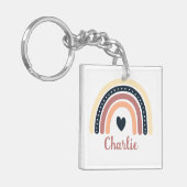GEPERSONALISEERDE KLASSIEKE REGENBOOG BOHO CHRISTE SLEUTELHANGER (Voorkant Links)