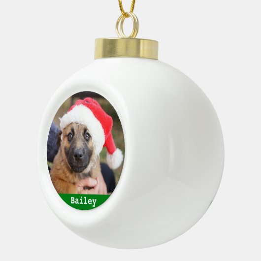 Gepersonaliseerde klassieke rode rode sinusboom keramische bal ornament (Rechts)