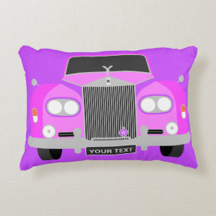 Gepersonaliseerde Klassieke Roze Britse Limousine Decoratief Kussen