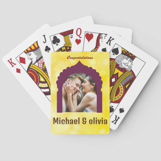 Gepersonaliseerde klassieke speelkaarten als huwel (Achterkant)