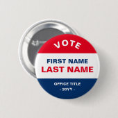 Gepersonaliseerde klassieke verkiezingscampagne ro ronde button 5,7 cm (Voorkant /achterkant)