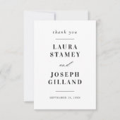 Gepersonaliseerde klassieke zwart-wit bruiloft bedankkaart (Voorkant)