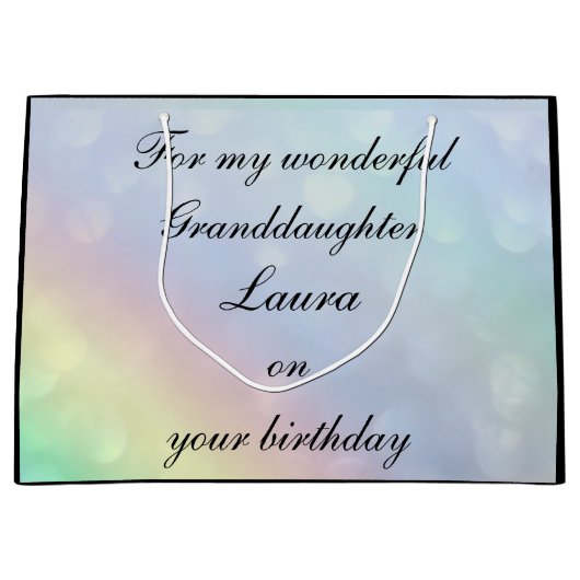 Gepersonaliseerde kleindochter Birthday Groot Cadeauzakje (Voorkant)