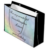 Gepersonaliseerde kleindochter Birthday Groot Cadeauzakje (Voorkant Gekanteld)