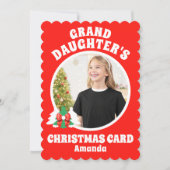 Gepersonaliseerde kleindochter foto kerst feestdagenkaart (Voorkant)