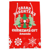 Gepersonaliseerde kleindochter's kerstcadeau medium cadeauzakje (Voorkant)
