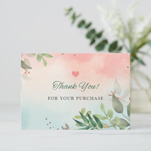 Gepersonaliseerde kleine bedrijven - bedankjes bedankkaart (Staand voorkant)