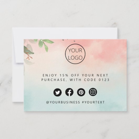 Gepersonaliseerde kleine bedrijven - bedankjes bedankkaart (Achterkant)