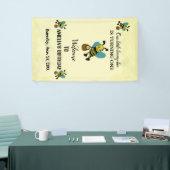 Gepersonaliseerde kleine bij thema 1e verjaardagsf spandoek (Beurs)