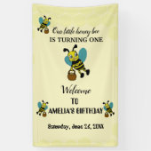 Gepersonaliseerde kleine bij thema 1e verjaardagsf spandoek (Verticaal)