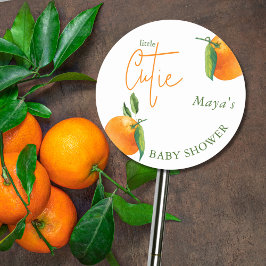 Gepersonaliseerde kleine cutie Baby shower Ronde Sticker