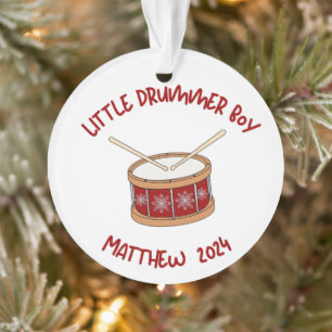Gepersonaliseerde kleine drummer jongen ornament