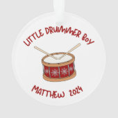 Gepersonaliseerde kleine drummer jongen ornament (achterkant)