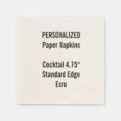 Gepersonaliseerde kleine ECRU Cocktail Papieren se Servet (Voorkant)