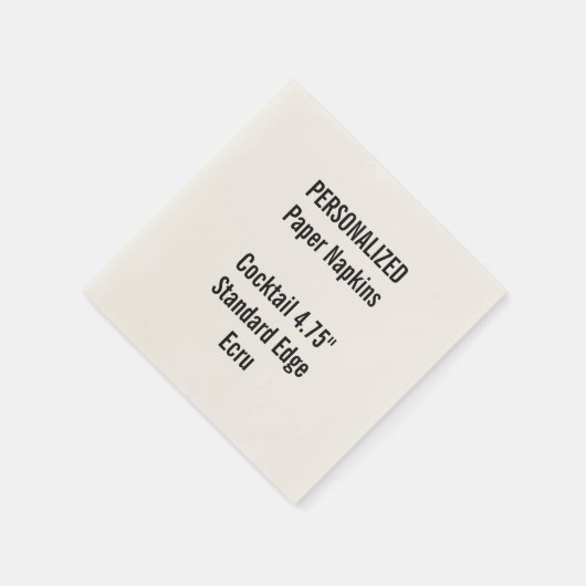 Gepersonaliseerde kleine ECRU Cocktail Papieren se Servet (Hoek)