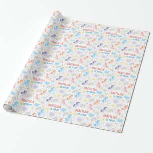 Gepersonaliseerde kleine eenhoorns inpakpapier
