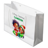 Gepersonaliseerde kleine elfen kerst groot cadeauzakje (Voorkant Gekanteld)