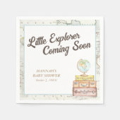 Gepersonaliseerde kleine Explorer Baby shower serv Servet (Voorkant)