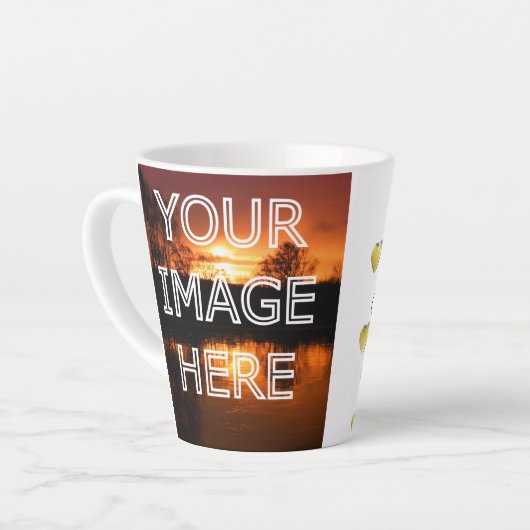 Gepersonaliseerde kleine foto latte Mok (Linkerhoek)