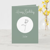 Gepersonaliseerde kleine groene verjaardagskaart kaart (Gele Bloem)