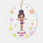 Gepersonaliseerde Kleine Gymnast Meisje Kerstmis Keramisch Ornament (Links)