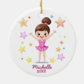 Gepersonaliseerde Kleine Gymnast Meisje Kerstmis R Keramisch Ornament (Achterkant)