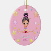 Gepersonaliseerde Kleine Gymnast Meisje Kerstmis R Keramisch Ornament (Rechts)