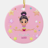 Gepersonaliseerde Kleine Gymnast Meisje Kerstmis R Keramisch Ornament (Voorkant)