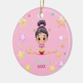 Gepersonaliseerde Kleine Gymnast Meisje Kerstmis R Keramisch Ornament (Links)