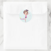 Gepersonaliseerde Kleine Gymnast Meisje Kerstmis R Ronde Sticker (Tas)