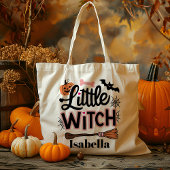 Gepersonaliseerde kleine heks Trick or treat Snoep Tote Bag