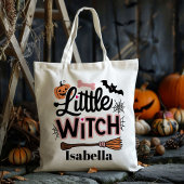 Gepersonaliseerde kleine heks Trick or treat Snoep Tote Bag