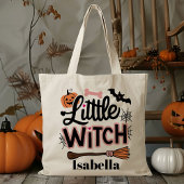 Gepersonaliseerde kleine heks Trick or treat Snoep Tote Bag