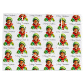 Gepersonaliseerde kleine jongen elf kerst groot cadeauzakje (Achterkant)