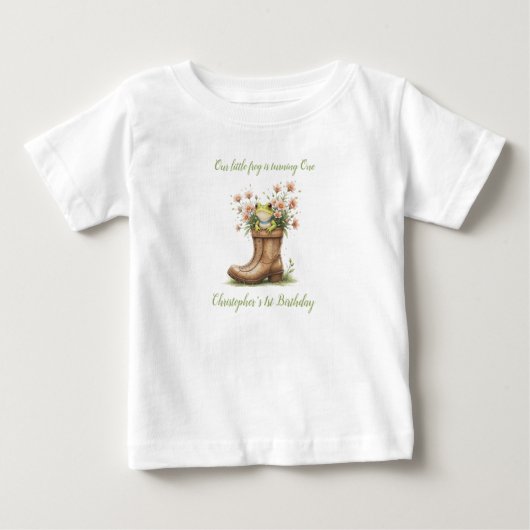 Gepersonaliseerde kleine kikker Froggie 1e verjaar (Voorkant)