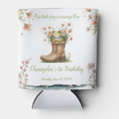 Gepersonaliseerde kleine kikker Froggie 1e verjaar Blikjeskoeler (Voorkant)