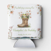 Gepersonaliseerde kleine kikker Froggie 1e verjaar Blikjeskoeler (Achterkant)