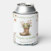 Gepersonaliseerde kleine kikker Froggie 1e verjaar Blikjeskoeler (Blikje Achterkant)