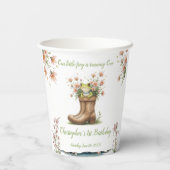 Gepersonaliseerde kleine kikker Froggie 1e verjaar Papieren Bekers (Achterkant)