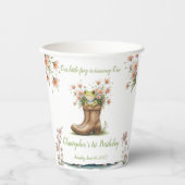 Gepersonaliseerde kleine kikker Froggie 1e verjaar Papieren Bekers (Voorkant)