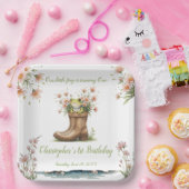 Gepersonaliseerde kleine kikker Froggie 1e verjaar Papieren Bordje (Feest)